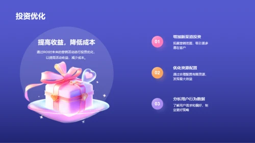 紫色3D创意酷炫双十二活动复盘PPT模板