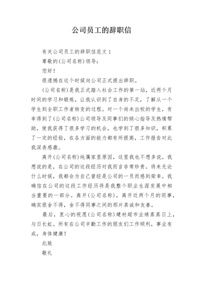 公司员工的辞职信.docx