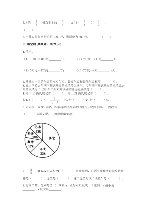 嫩江县六年级下册数学期末测试卷及一套完整答案.docx