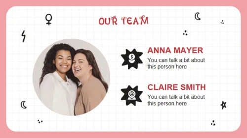 女孩力量卡通人物通用PPT模板