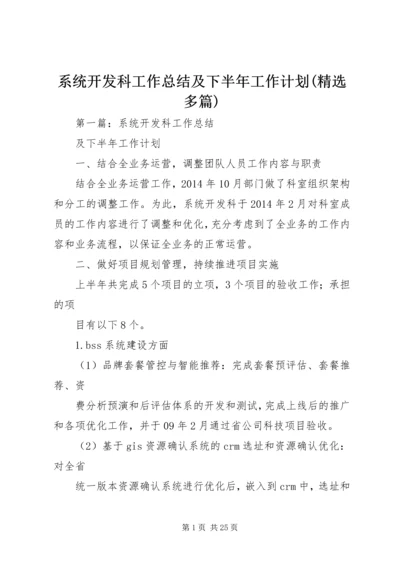 系统开发科工作总结及下半年工作计划(精选多篇).docx