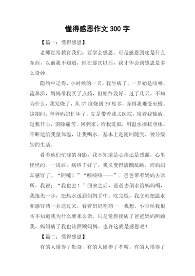 懂得感恩作文300字.docx