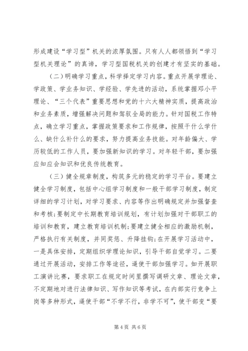 国税系统学习型机关创建活动心得体会.docx