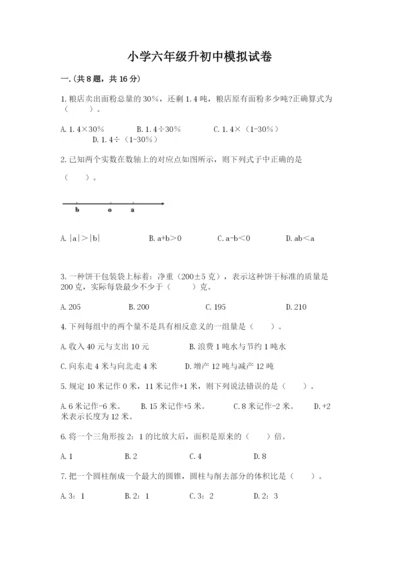 小学六年级升初中模拟试卷精品【全国通用】.docx