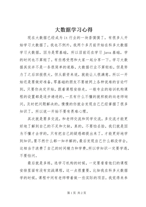 大数据学习心得.docx