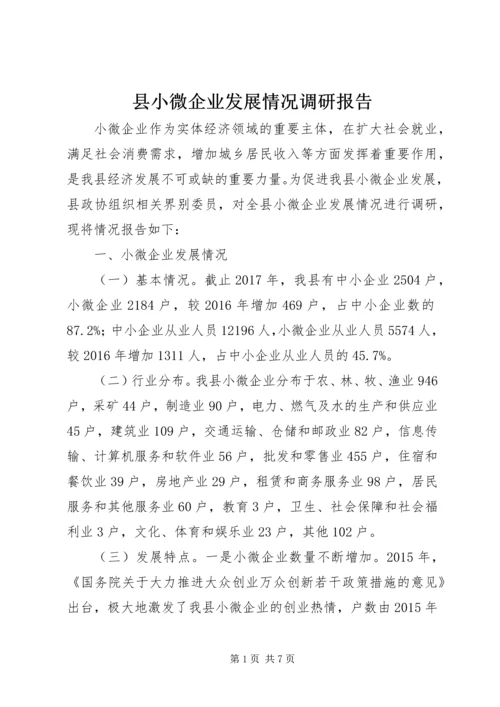 县小微企业发展情况调研报告.docx