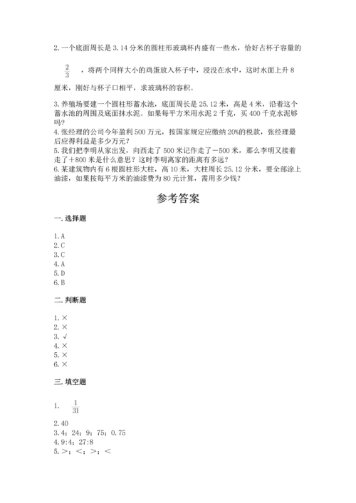 人教版六年级下册数学期末测试卷精品【基础题】.docx
