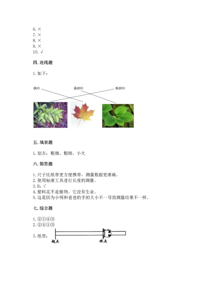 教科版科学一年级上册期末测试卷精品（必刷）.docx