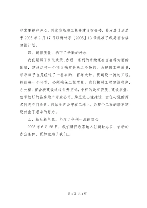 县食品药品监督管理局办公场所基本建设情况汇报 (2).docx