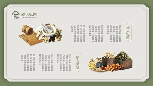 绿色复古风中国风中医PPT模板