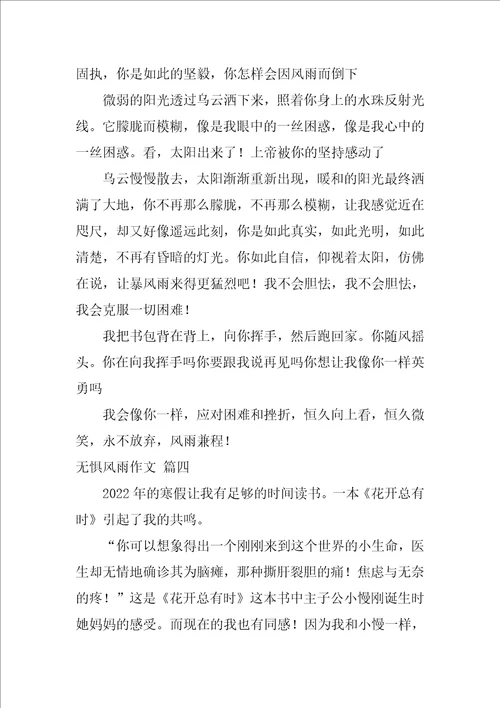无惧风雨作文