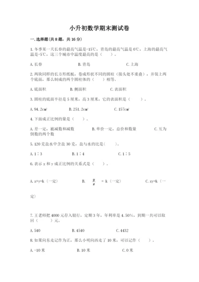 小升初数学期末测试卷【名校卷】.docx