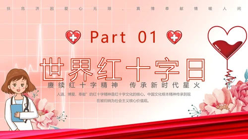献爱心红十字会介绍PPT模板