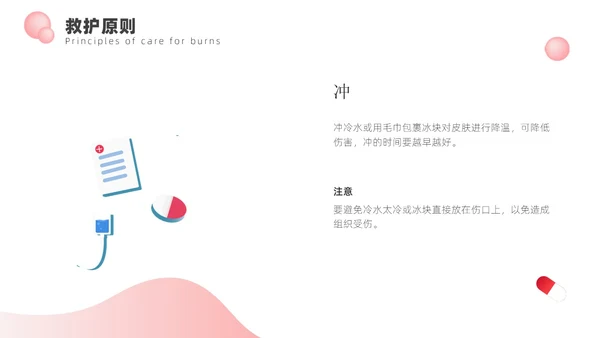 淡红色简约风烧伤健康宣教ppt模板