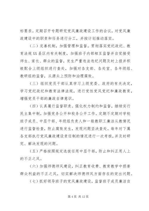 学校党风廉政建设领导小组.docx