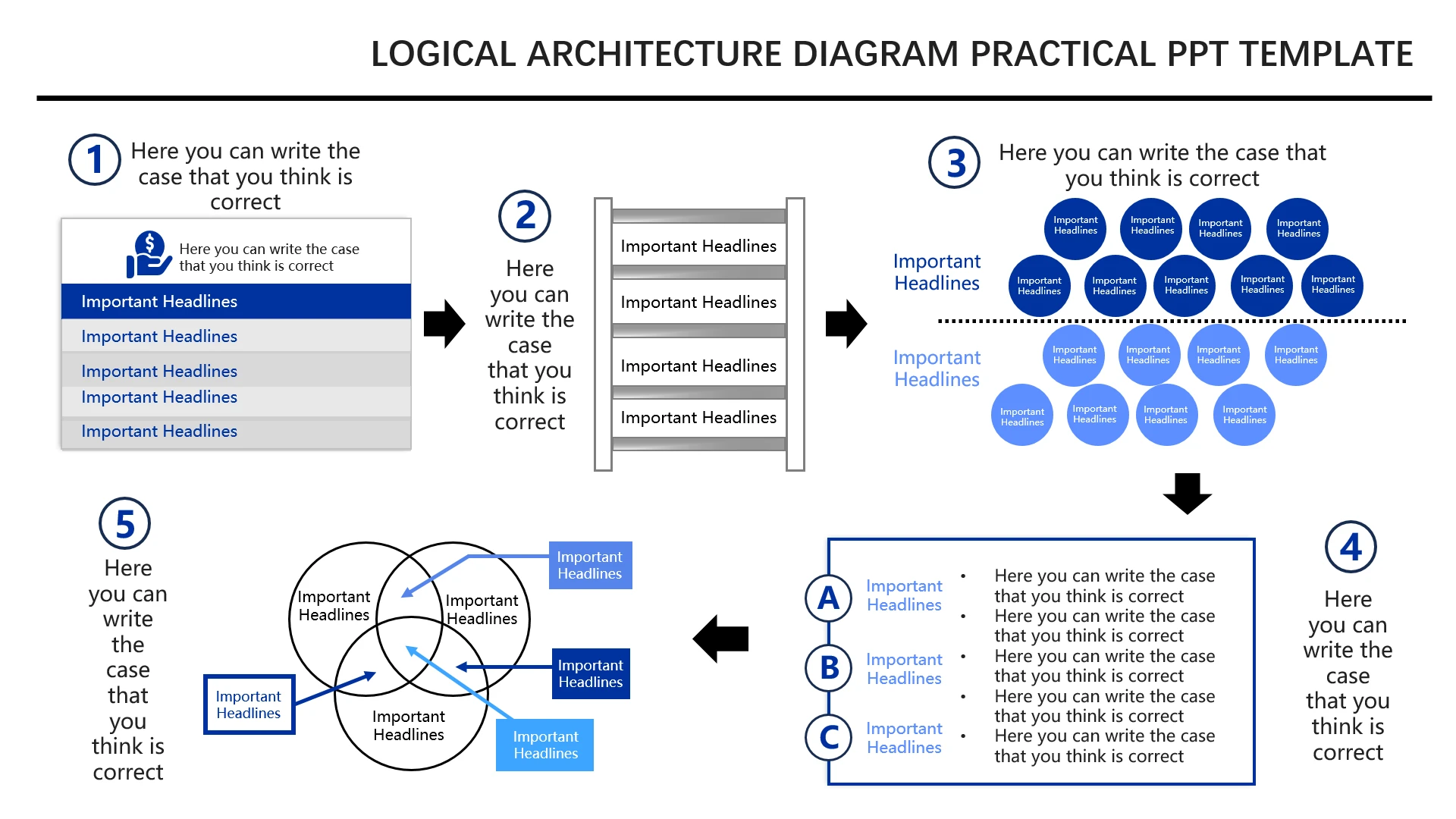 蓝色可视化数据逻辑图表英文版圆圈对比数据分析
