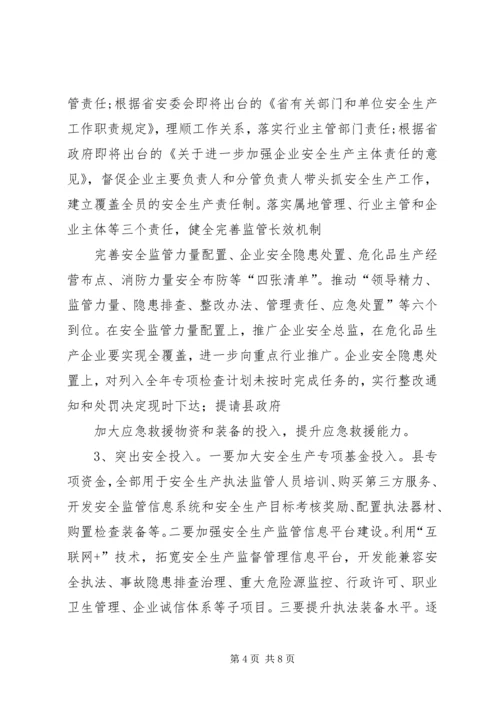 县安监局XX年工作思路汇报会发言稿.docx