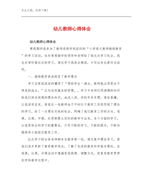 幼儿教师心得体会优选例文29篇.docx