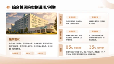 茶色商务风综合性医院案例说明列举