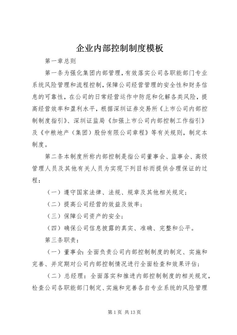 企业内部控制制度模板.docx