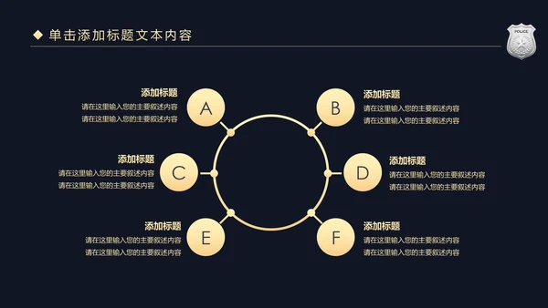 金色庄严大气公安警察工作汇报PPT模板