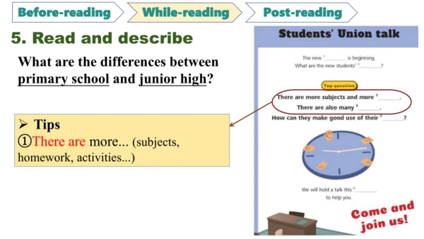 Unit 1 A new start  Reading for writing课件+内嵌音视频  外