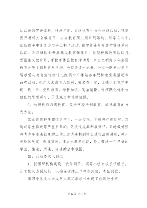 小学开展“未成年人零犯罪校园”创建工作实施方案.docx