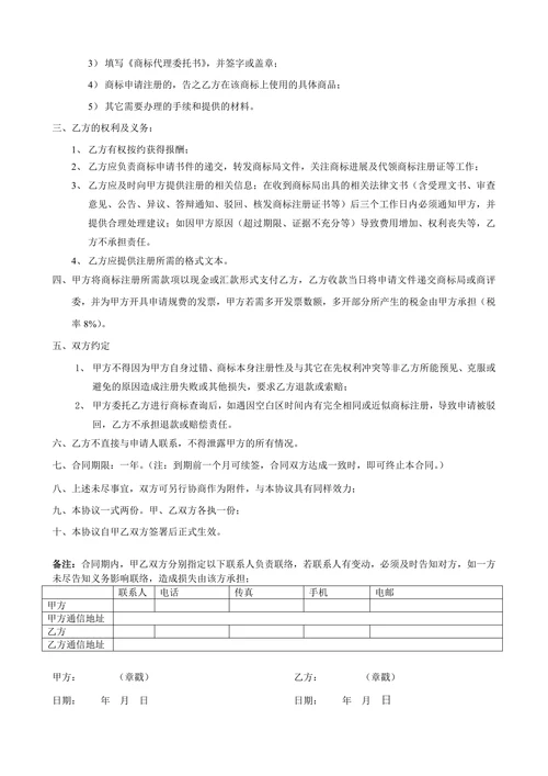 商标合作协议书