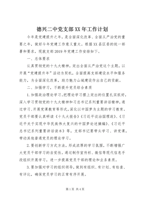 德兴二中党支部XX年工作计划.docx