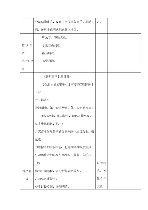 人教部编版七年级语文上册 22《寓言四则》教案教学设计优秀公开课 (1)