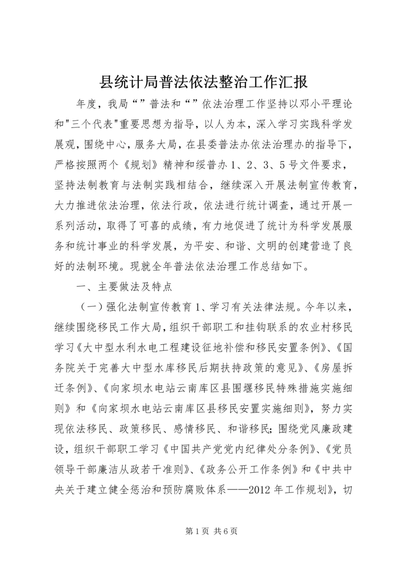 县统计局普法依法整治工作汇报.docx