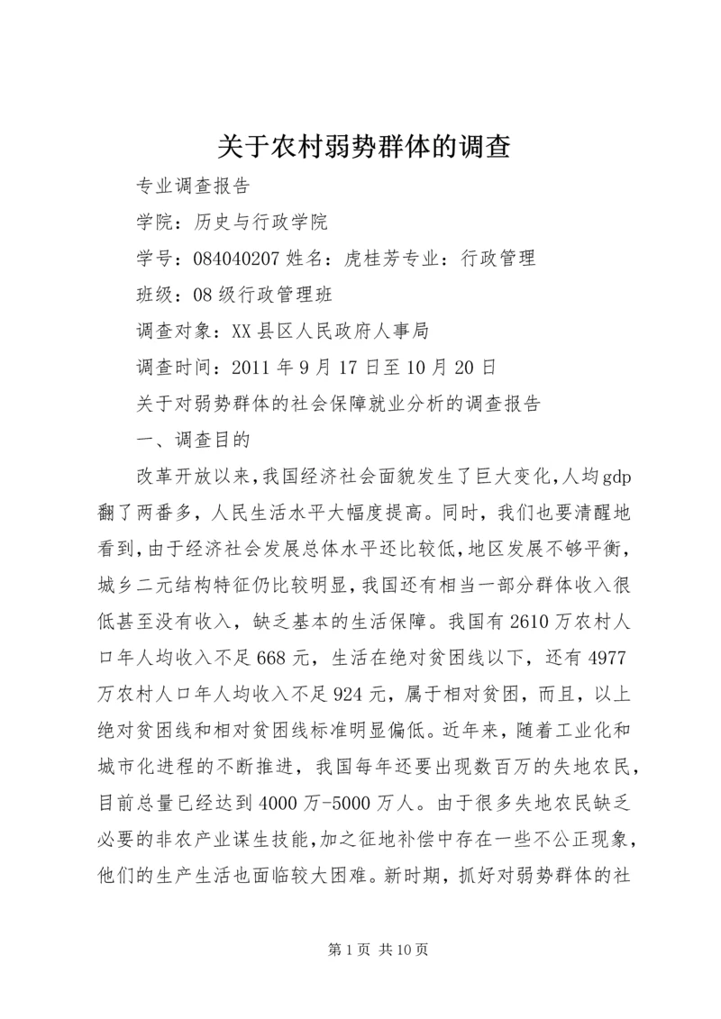 关于农村弱势群体的调查 (3).docx