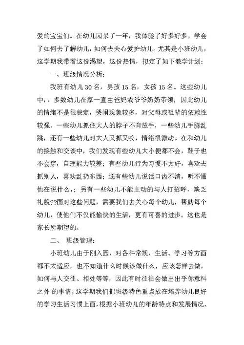 托班教师个人工作计划