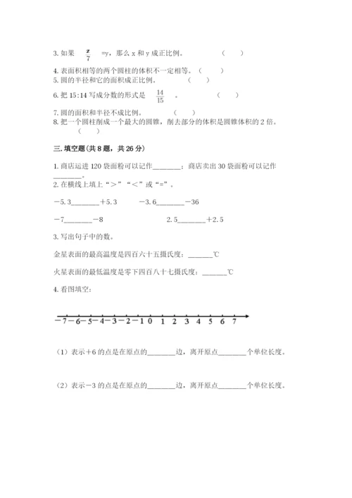 人教版六年级下册数学期末测试卷精品【各地真题】.docx