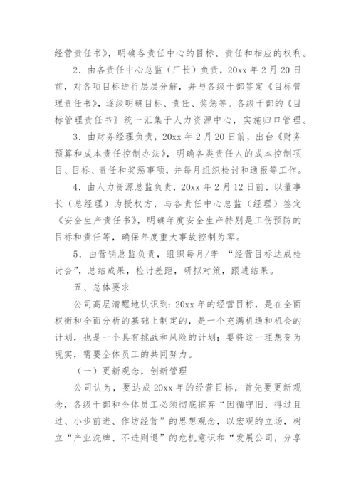 公司年度生产经营计划书.docx