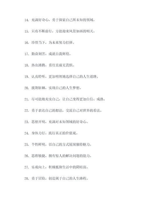 少年风采好词好句