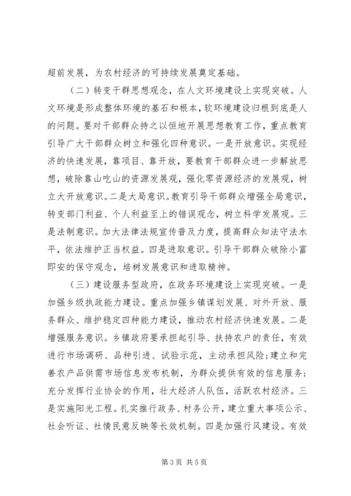 关于农村经济发展环境问题的调查与思考 (9).docx