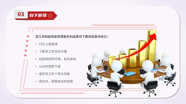 简约风红色五维管理教学培训科普PPT领导力