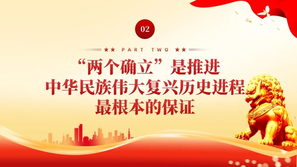 红色党建两个确立两个维护党课课件PPT