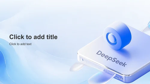 蓝色3D风DeepSeek入门教程与常见问题解答PPT主题
