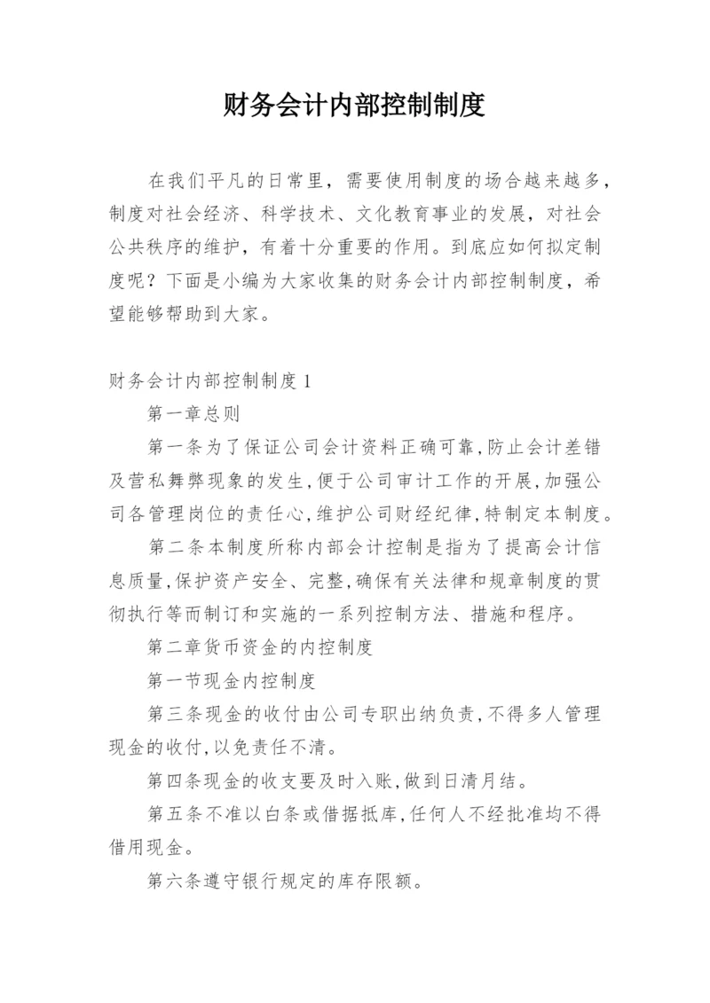 财务会计内部控制制度.docx