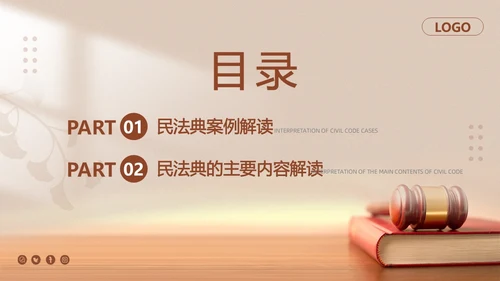 棕色简约民法典如何保护个人权益PPT模板宣传PPT动态PPT案例分析