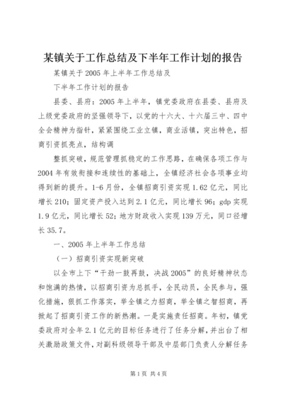 某镇关于工作总结及下半年工作计划的报告 (3).docx