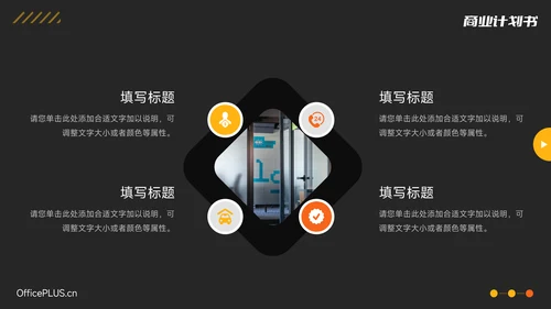 黄色暗色简洁市场营销汇报PPT模板