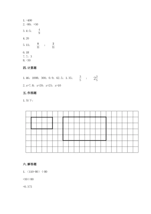 北师大版小学数学六年级下册期末检测试题附参考答案【培优】.docx