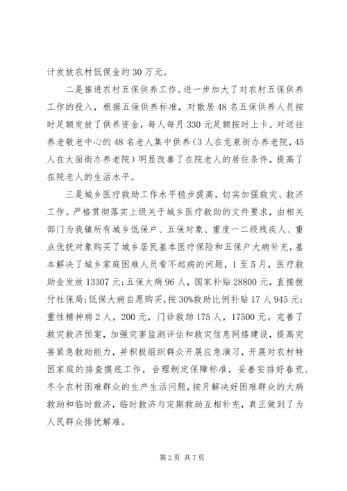 乡镇民政办半年工作总结.docx