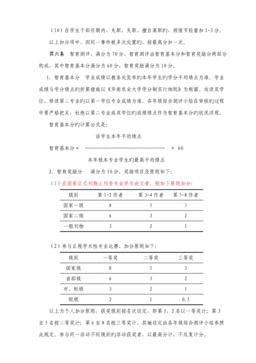 华南农业大学关键工程学院本科生综合测评及评优实施标准细则.docx