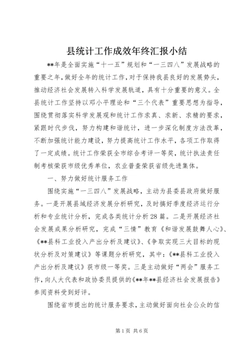 县统计工作成效年终汇报小结.docx