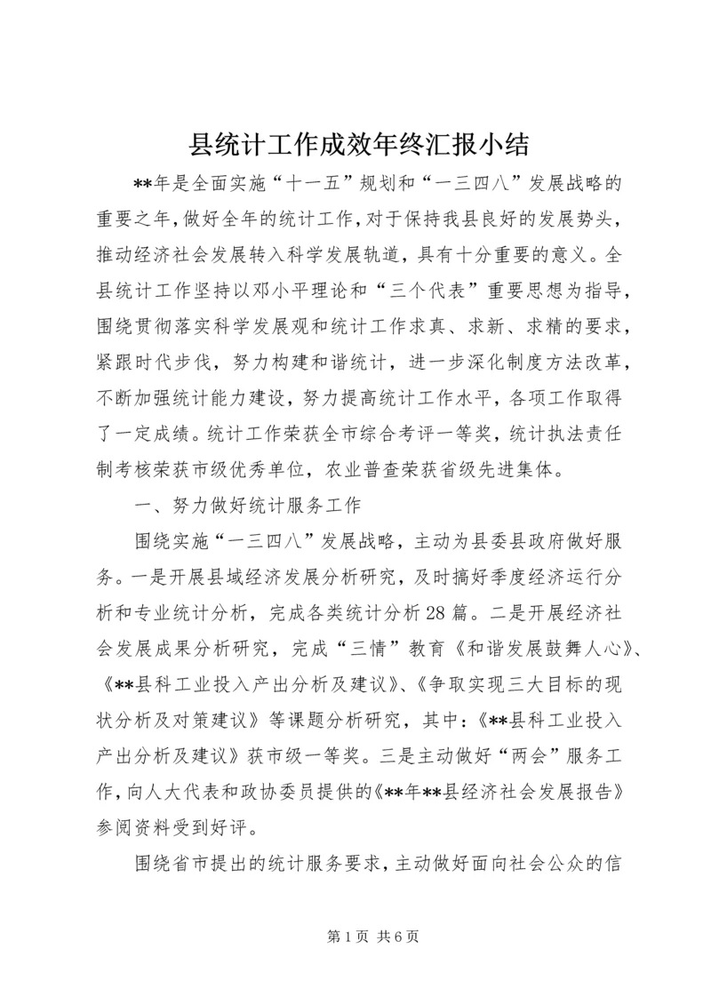 县统计工作成效年终汇报小结.docx