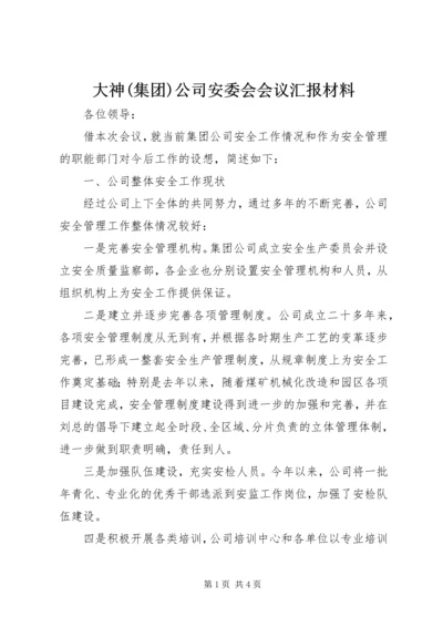 大神(集团)公司安委会会议汇报材料 (2).docx